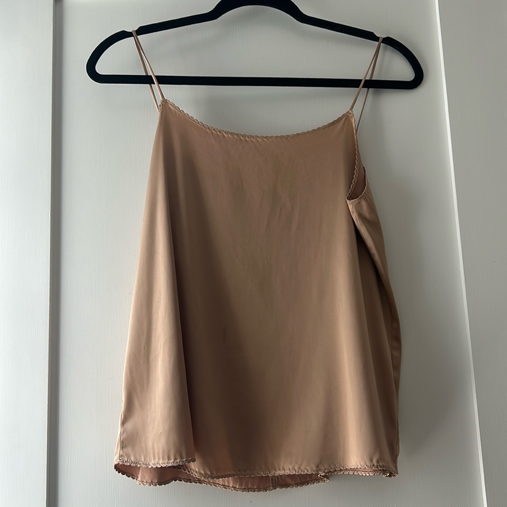Gold satin top